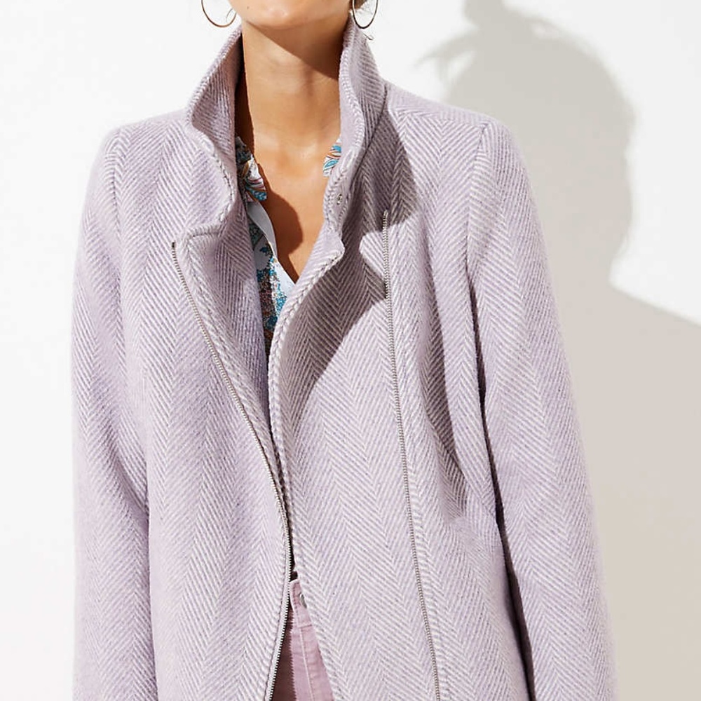 HERRINGBONE MOTO COAT - NEW WITH TAGS